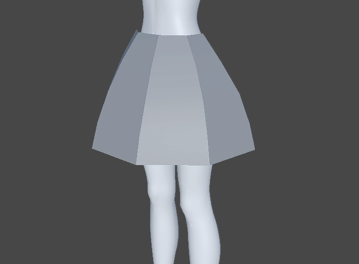 スカート補助骨挙動動作アニメーション