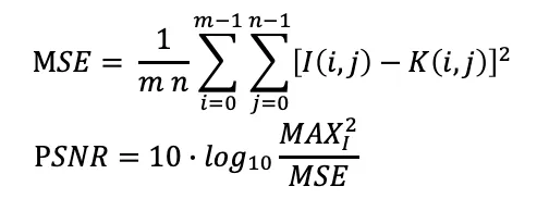PSNRの数式