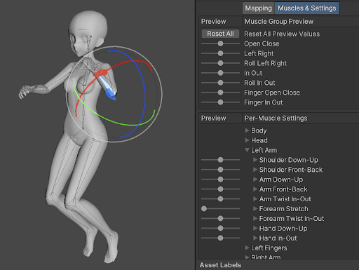 アバターのMuscle&Settings